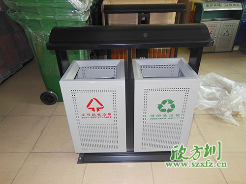 貴陽物業戶外鋼板沖孔垃圾桶,客戶的二次選擇。