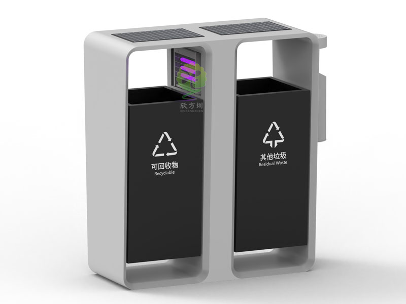 太陽能滅蚊燈垃圾桶智慧城市戶外滅蚊不銹鋼果皮箱